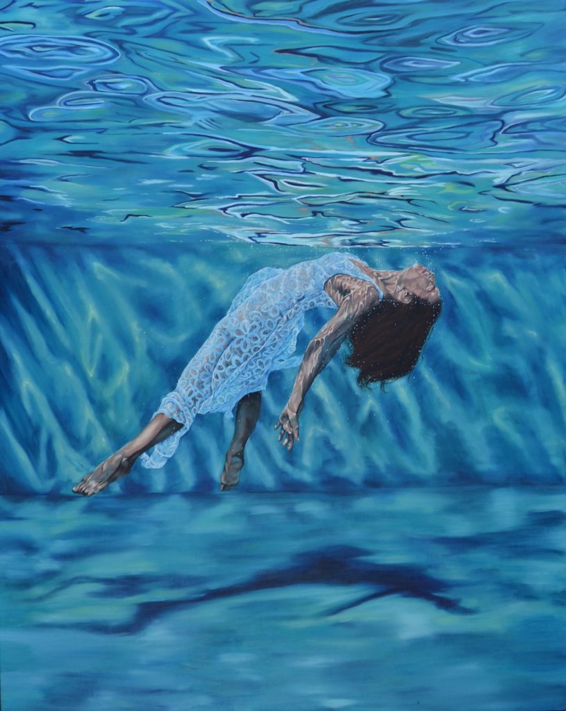 Peinture d'un corps en immersion aquatique